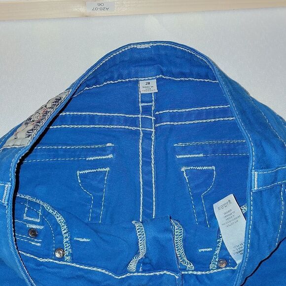 True Religion Skinny Jeans with Flaps Back Pockets Blue Size 28 - Picture 7 of 10